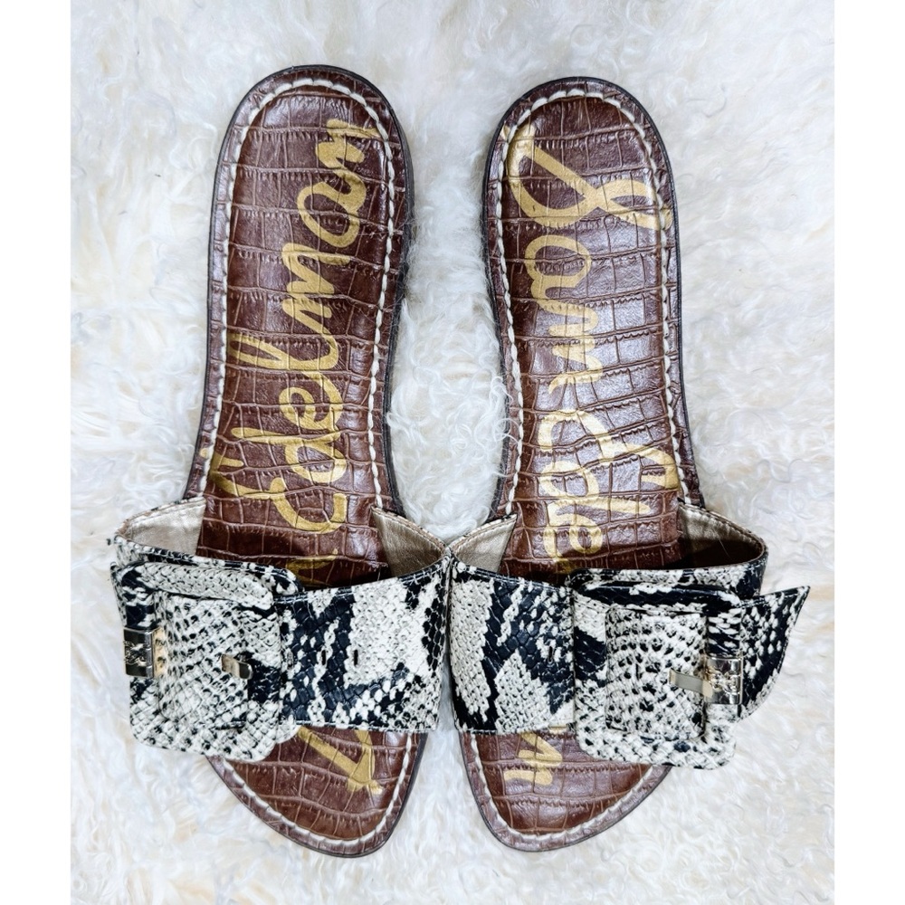Sam Edelman Grenada Sandal Slide snake embossed Women's Sandals EUC